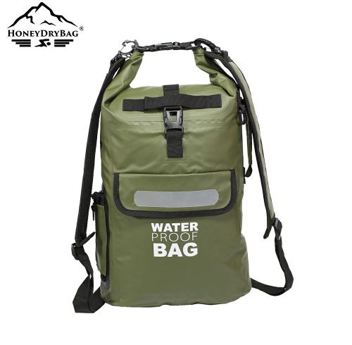 Tarpaulin Roll-top Waterproof Backpack with Detachable Shoulder Strap