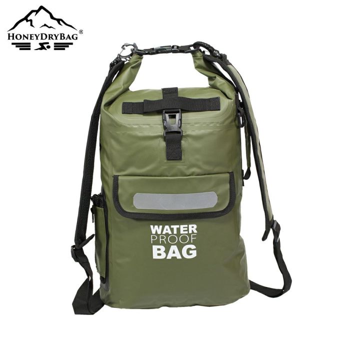 Tarpaulin Roll-top Waterproof Backpack with Detachable Shoulder Strap