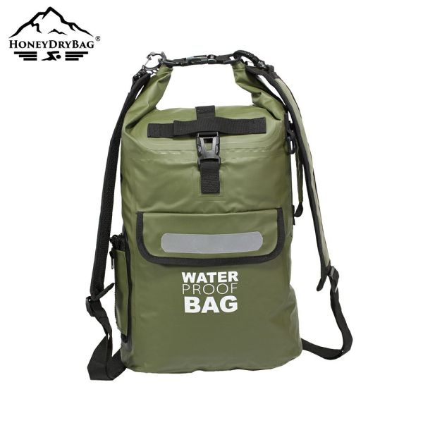 Tarpaulin Roll-top Waterproof Backpack with Detachable Shoulder Strap