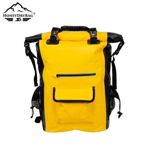 Double Buckle Two Tone Waterproof Backpack with Mesh Pockets