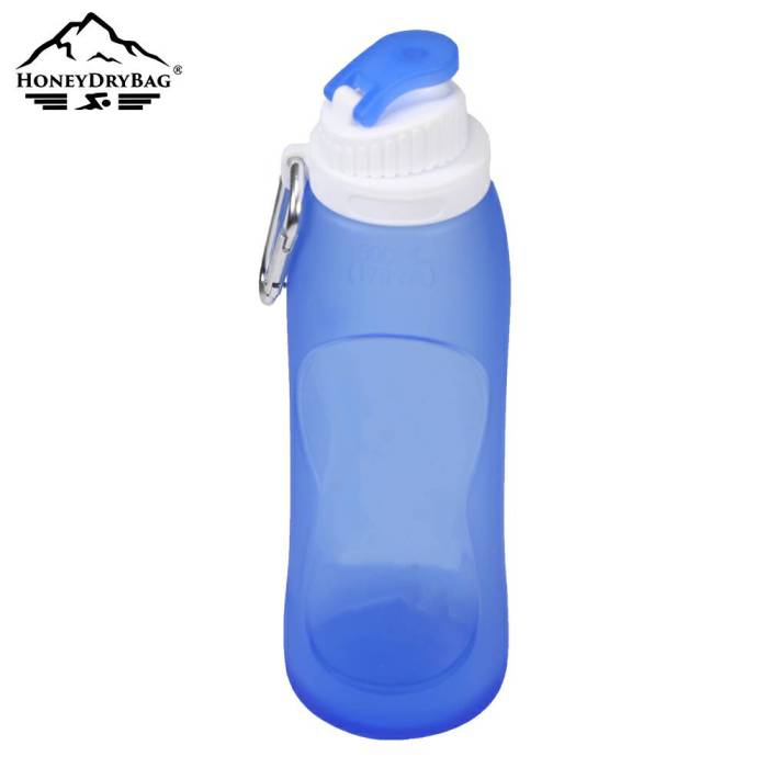 Silicone Collapsible Water Bottle with Clip and Carabiner