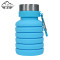 Silicone Collapsible Water Bottle with Stainless Steel Lid and Carabiner