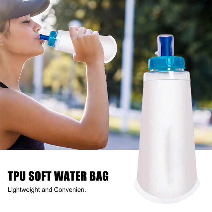 350Ml 500Ml Tpu Running Foldable Collapsible Sport Soft Flask Water Bottle