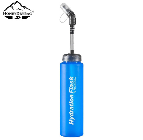 Sample Customized 500ml BPA Free TPU Collapsible Foldable Soft Flask Water Bottle Sports Running Bicycle with Straw Brand new soft flask