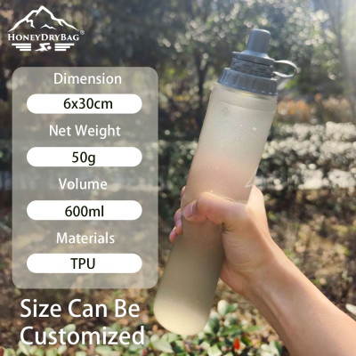 Hydration Sport collapsible foldable tpu water bottle soft flask