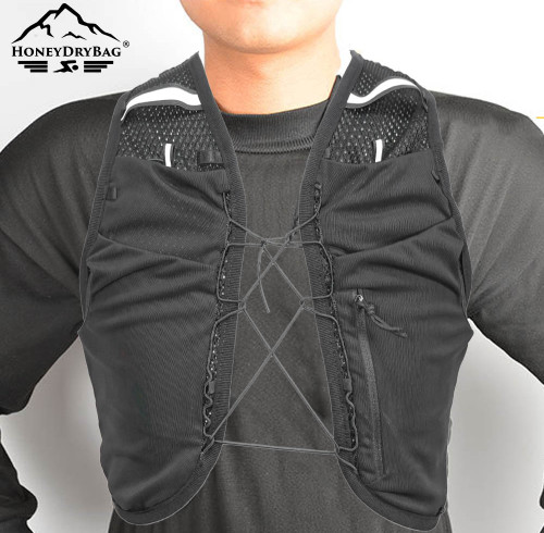 Ultralight Multifunctional Outdoor Trail Running Hydration Vest Adjustable Waistband Black TPU Water Bottle Vest