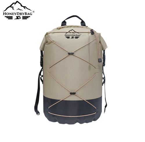 Double Buckle Two Tone Waterproof Backpack with Mesh Pockets