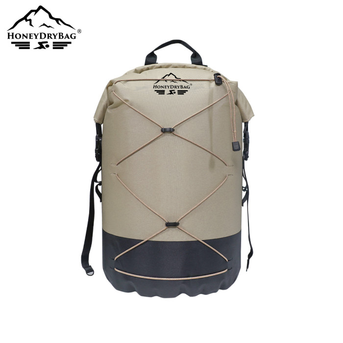 Double Buckle Two Tone Waterproof Backpack with Mesh Pockets