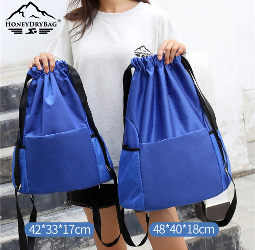 Low MOQ Polyester Swimming Waterproof Travel Bag Drawstring Bag for Outdoor Camping or Sailing