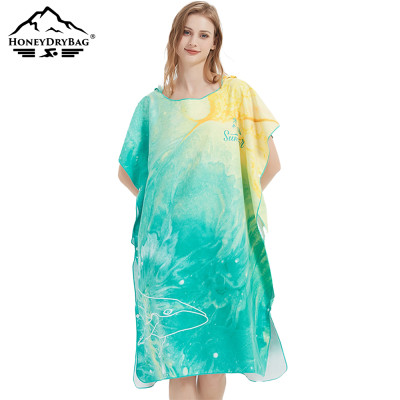 Short Sleeve Beach Towel Shawl Bathrobe Microfibre Sweat Absorbent Adult Quick Dry Clothes