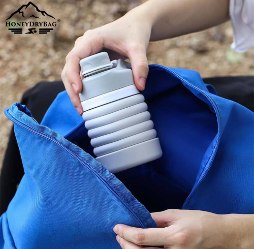 Eco Friendly Collapsible Water Bottle 600ml BPA Free Silicone Folding Cup For Outdoor Sports Travel