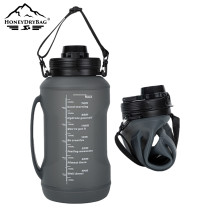 Leakproof Sport Folding Bottle Silicone Collapsible Water Bottle In Pink Black Blue