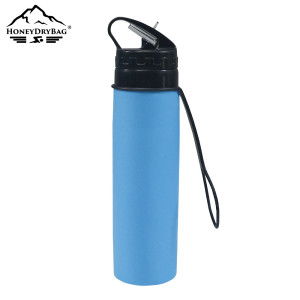 Lightweight Foldable Outdoor Portable Sports Water Bottle Minimalist Collapsible Silicone Design