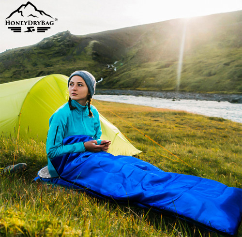 All-Weather Hooded Envelope Sleeping Bag for Camping Travel and Indoor Use