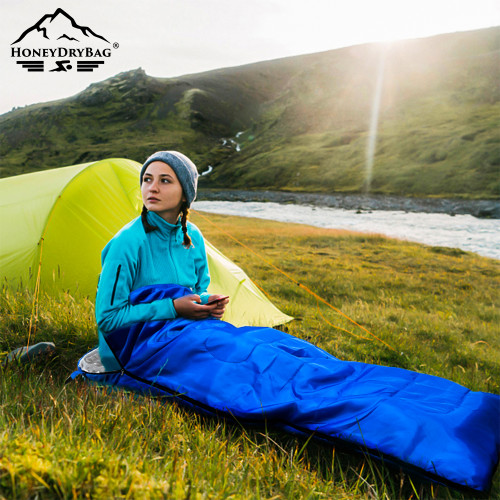 All-Weather Hooded Envelope Sleeping Bag for Camping Travel and Indoor Use