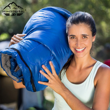 All-Weather Hooded Envelope Sleeping Bag for Camping Travel and Indoor Use