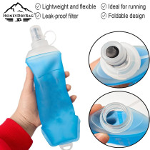 Factory wholesale tpu Water Bottle  250ml 500ml 600ml Bpa Free Reusable Portable  Custom Logo running soft flask