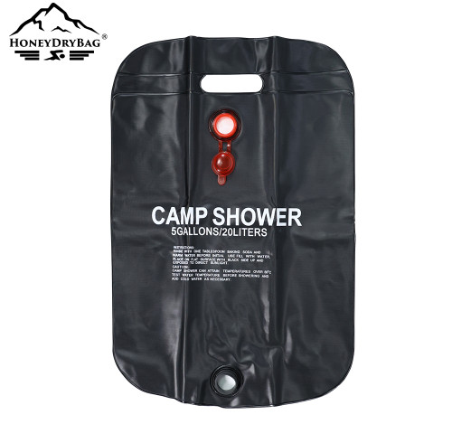 Wholesale 20L Outdoor Camping Shower Bag PVC Material with Adjustable Water Flow On-Off Shower Head