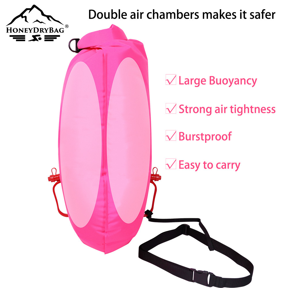 Double air chambers, separated from the storage part, provide more buoyancy and the possibility to keep afloat should one chamber get accidently damaged.