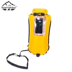 High-Visibility Nylon Open Water Swim Buoy with Transparent Phone Window