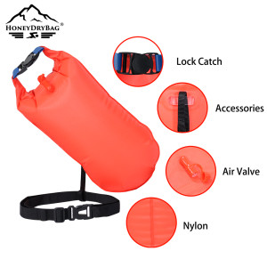 Swim Buoy for Open Water Swimming - Adjustable Waist Strap, Lightweight PVC Float for Safety & Toweling in Ocean, Lakes