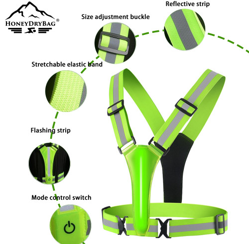 Customizable LED Safety Vest with USB Charging | Wholesale High-Vis Reflective Vest, Multiple Lighting Modes