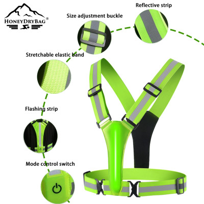 Customizable LED Safety Vest with USB Charging | Wholesale High-Vis Reflective Vest, Multiple Lighting Modes