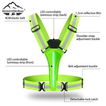 Customizable LED Safety Vest with USB Charging | Wholesale High-Vis Reflective Vest, Multiple Lighting Modes