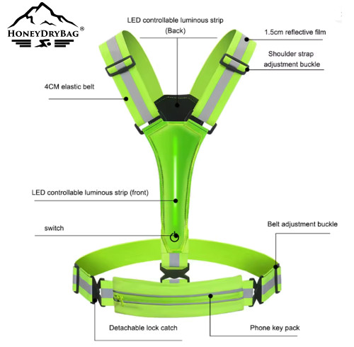 Customizable LED Safety Vest with USB Charging | Wholesale High-Vis Reflective Vest, Multiple Lighting Modes