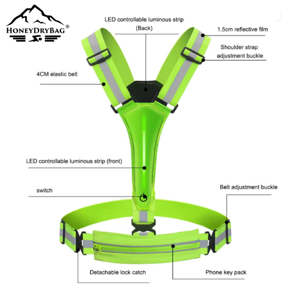 Customizable LED Safety Vest with USB Charging | Wholesale High-Vis Reflective Vest, Multiple Lighting Modes