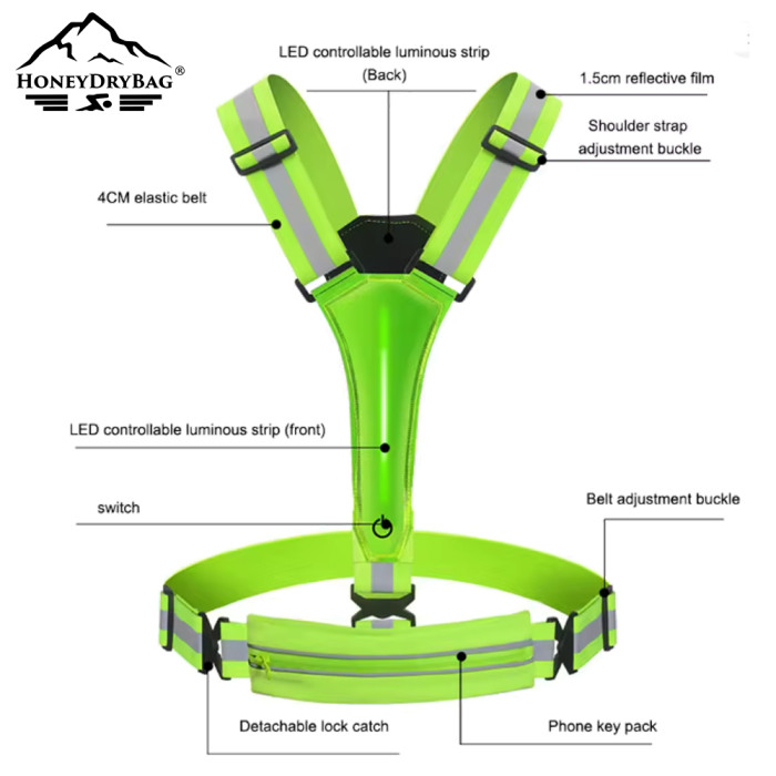 Customizable LED Safety Vest with USB Charging | Wholesale High-Vis Reflective Vest, Multiple Lighting Modes