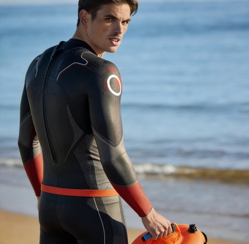 Compact 10L Inflatable Swim Buoy High Visibility Orange with Waist Strap for Safe Open Water Swimming Practice