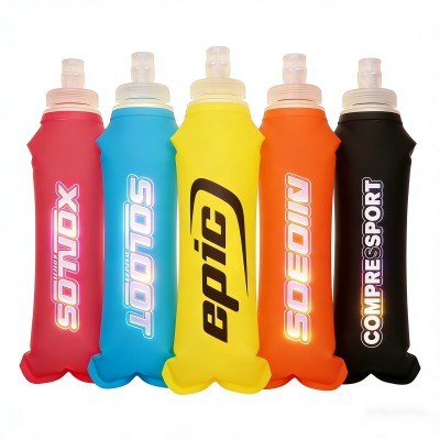 OEM/ODM Customizable 250ml 350ml 500ml TPU Foldable Running Water Bottle - Collapsible Soft Flask for Outdoor Sports