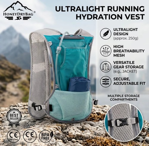 Custom Design Men's Hiking Waterproof Lightweight Backpack Hydration Bag