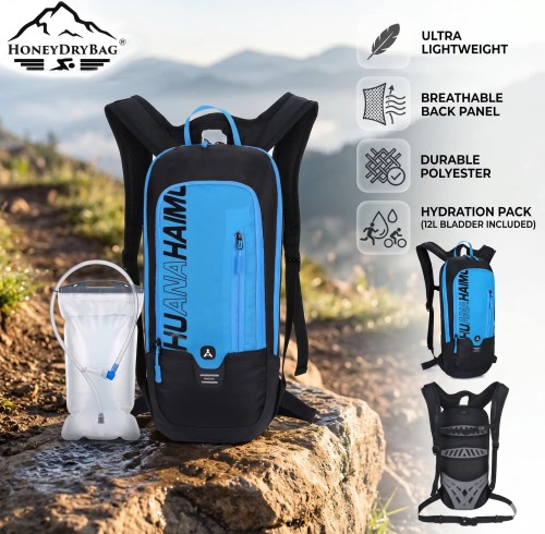 Custom Logo Hydration Backpack – 2L Water Bladder Hiking Daypack for Biking Running