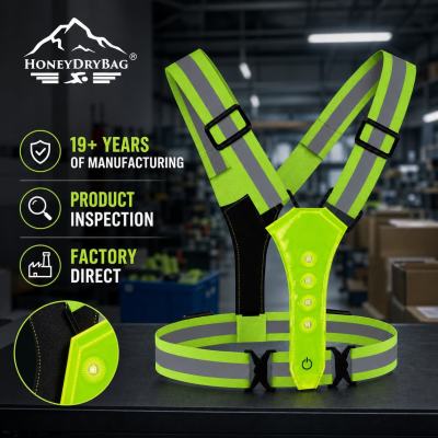 Customizable LED Safety Vest with USB Charging | Wholesale High-Vis Reflective Vest, Multiple Lighting Modes