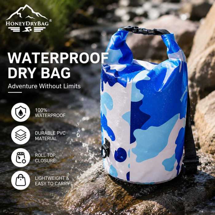 Custom Logo 2L-60L PVC Waterproof Dry Backpack Bag For Boating Camping