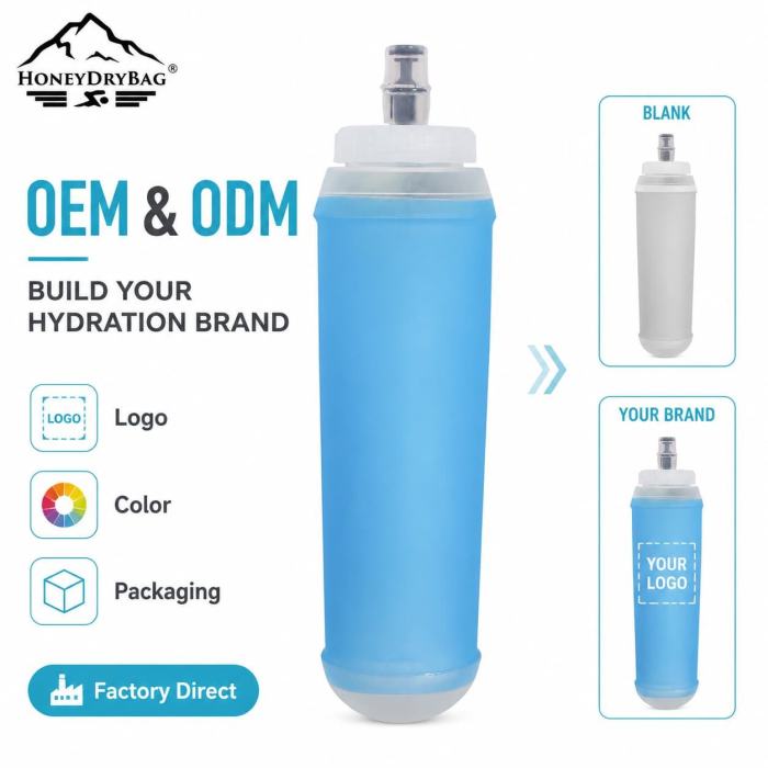 Running Soft Flask 250/500/750ml | BPA Free TPU Water Bottle for Hiking