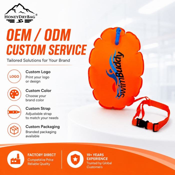 OEM Custom Open Water Swim Buoy,Buoyancy Safety Tow Float For Wild Swimming