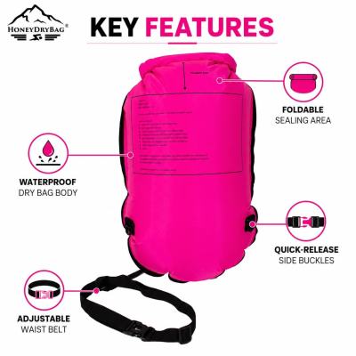 Custom Logo TPU Swim Tow Float, 20L Dry Bag & Safety Buoy