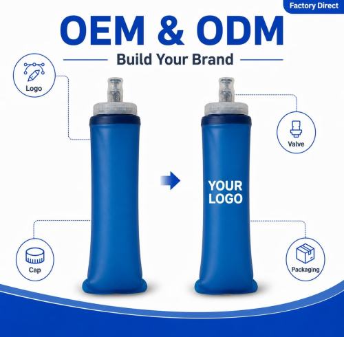 OEM Collapsible TPU Soft Flask, BPA‑Free Running Soft Water Bottle For Trail Marathon