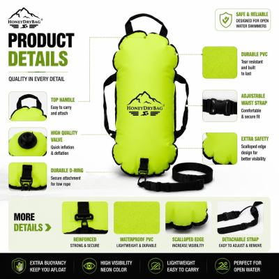 Wholesale Custom Logo Swim Safety Buoy with Adjustable Waist Belt
