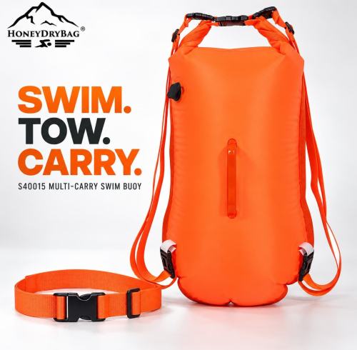 Inflatable Waterproof Life Saving Airbag For Safe Swimming Training Dry Bag Tow Float Open Water Swim Buoy