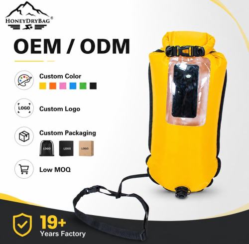 Safe Swim Buoy High-Visibility Buoy with Clear Phone Compartment for Open Water
