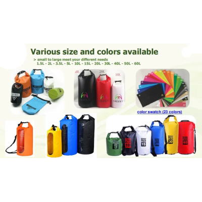 2L 5L 10 15L 20L  Waterproof Bags Customised Logo PVC  Waterproof Dry Bag