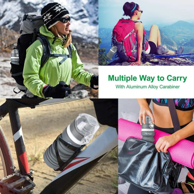 Compact and portable: Food-grade silicone water bottle | Essential for outdoor adventures and daily commutes, reusable, factory direct supply