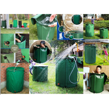 Garden Rainwater Collector Barrel Collapsible Storage Water Catcher Tank for Outdoor Use