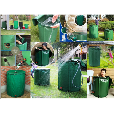 Garden Rainwater Collector Barrel Collapsible Storage Water Catcher Tank for Outdoor Use