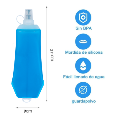 250ml/500ml/750ml Collapsible Water Bottle | Soft Flask for Running & Hiking