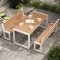 wood dining table and chairs-Yuxun
